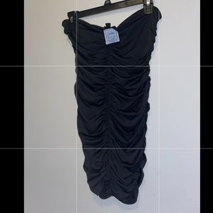 black strapless dress